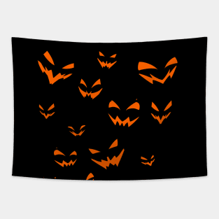 Halloween Jack O Lantern Faces Tapestry