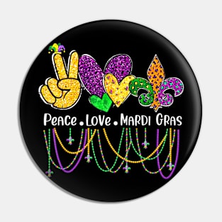 Peace Love Mardi Gras Beads for women  Parade Pin
