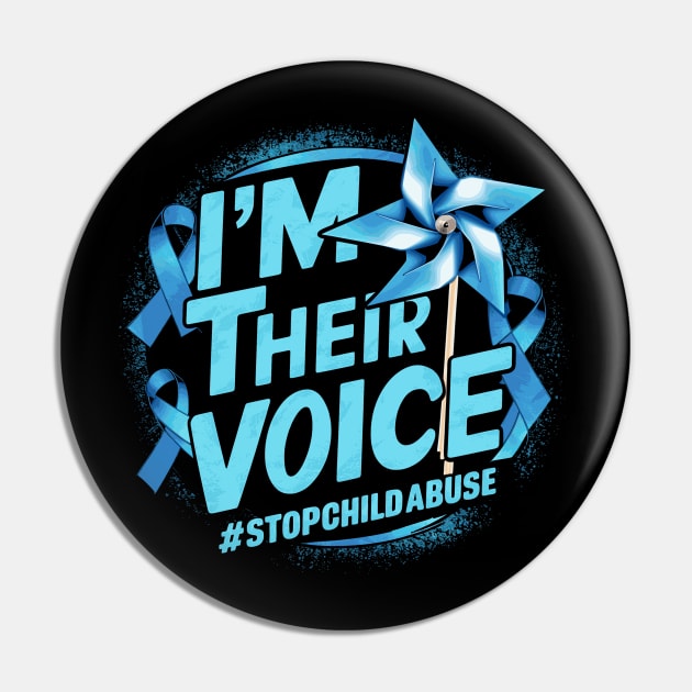 I'm Their Voice Child Abuse Prevention month awareness Pin by YOUNESS98