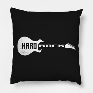 Hard Rock - Electric Guitar - Typographic Guitar Pillow