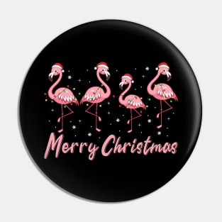 Merry Christmas Flamingo Funny Christmas Pin