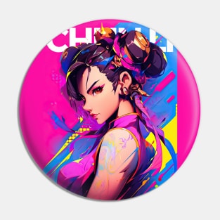 NEO NIGHT - CHUN LI | Street Fighter Gaming Anime Manga Pop Art Culture Artwork | PROUD OTAKU Pin