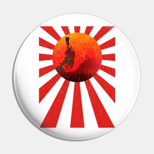 Samurai Rising Sun Flag (vintage look) Pin