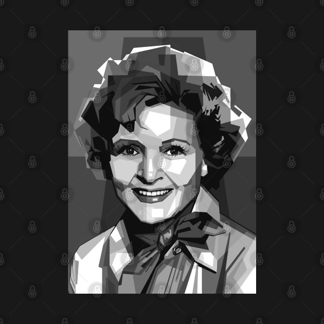 Betty White Grayscale by Alkahfsmart