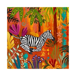 Zebra in the Rainbow Forest T-Shirt