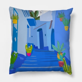 Chefchaouen, Blue city, Morocco Pillow