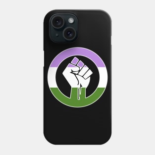 Black Lives Matter Fist Circled LGBTQ Flag Genderqueer Phone Case