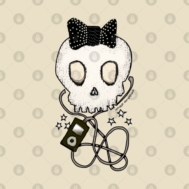 Girly Skull with Black Bow / Die for Music by roublerust