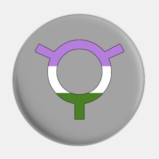 Genderqueer (Toki Pona, Genderqueer Pride Colors) Pin