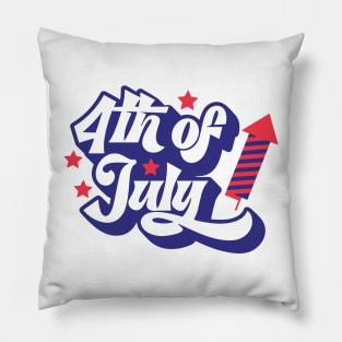 4th Of July Sign, Firework, Patriotic Day Pillow