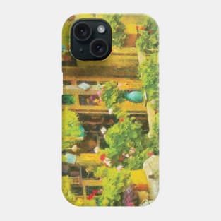 Oil painting of Geraniums on window in summerday Phone Case