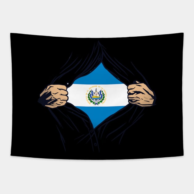 Proud El Salvador Flag, El Salvador gift heritage, Salvadorian girl Boy Friend Salvadoreño Tapestry by JayD World