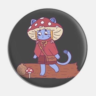 Mushroom cat Pin