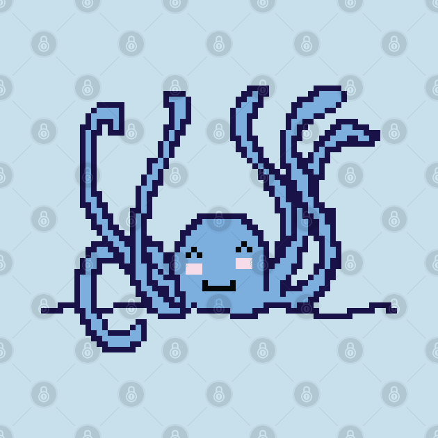 Cute Purple Pixel Octopus by SubtleSplit