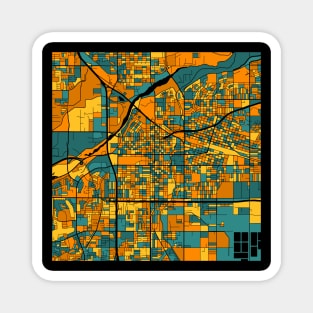 Bakersfield Map Pattern in Orange & Teal Magnet