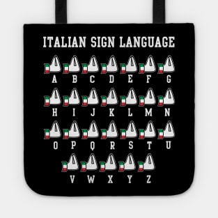 Italian Sign Language Italia Italy Italiano Tote