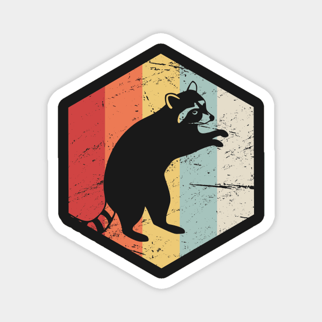 Retro 70s Raccoon Magnet by MeatMan