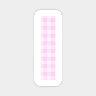 Pink Letter I in Plaid Pattern Background. Magnet