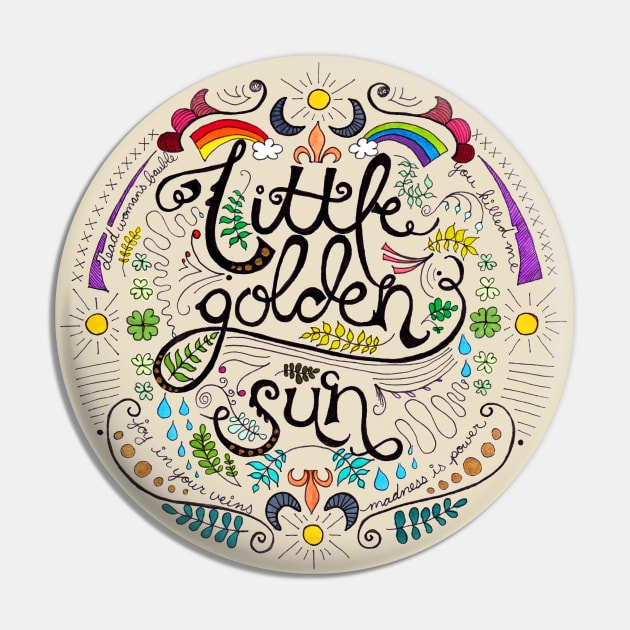Little Golden Sun Pin by colleen.rose.art