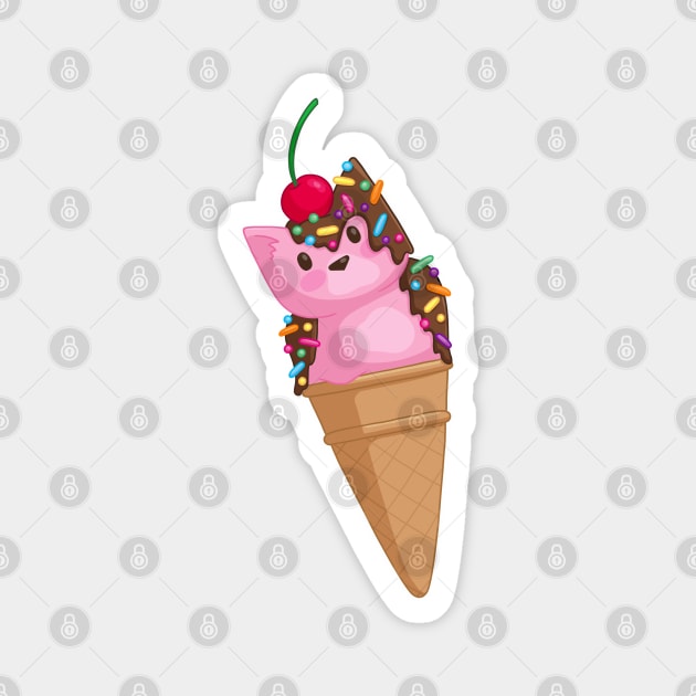 Ice Cream Cat Magnet by Doodlecats 