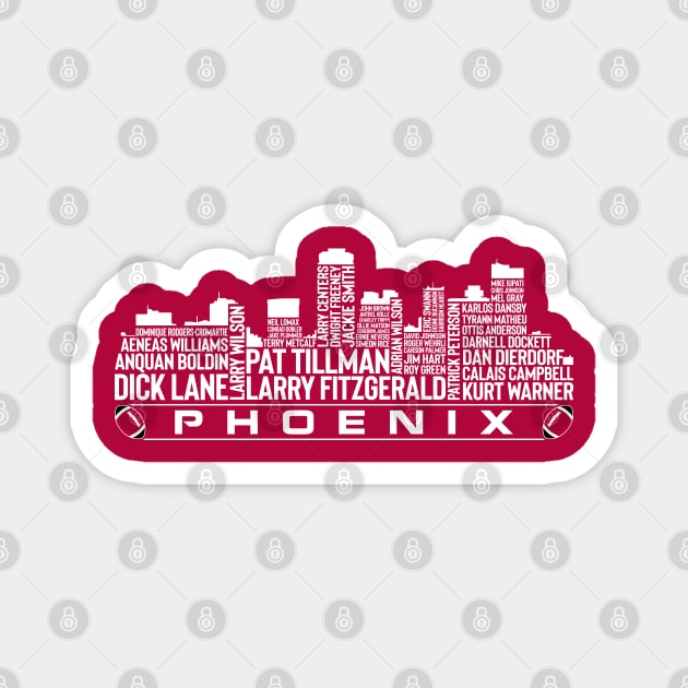 Arizona Football Team All Time Legends, Phoenix City Skyline Magnet by Legend Skyline