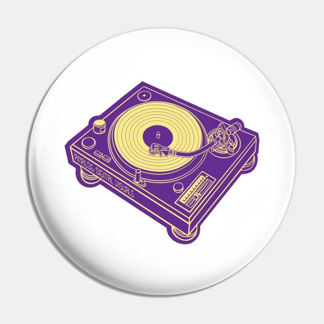 Turntable (Flavescent Lines + Rebecca Purple Drop Shadow) Analog / Music Pin by Analog Digital Visuals