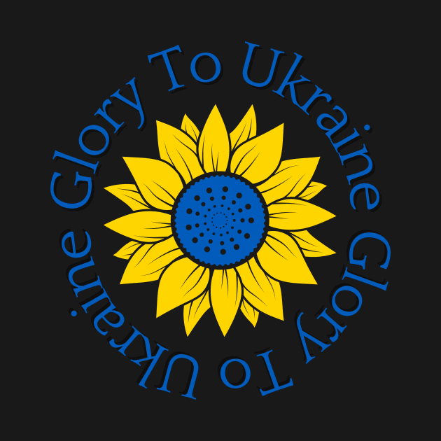 Glory To Ukraine Sunflower Word Art by She Gets Creative