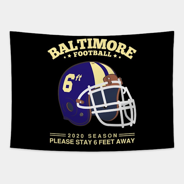 2020 NFL Baltimore Ravens Spirit Stay 6ft Away Tapestry by mckinney
