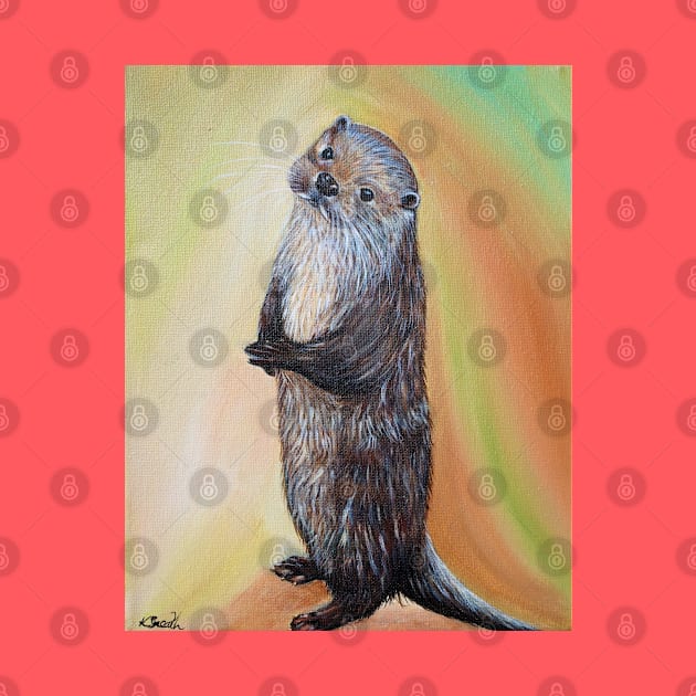 Standing River Otter Painting by ArtbyKirstenSneath