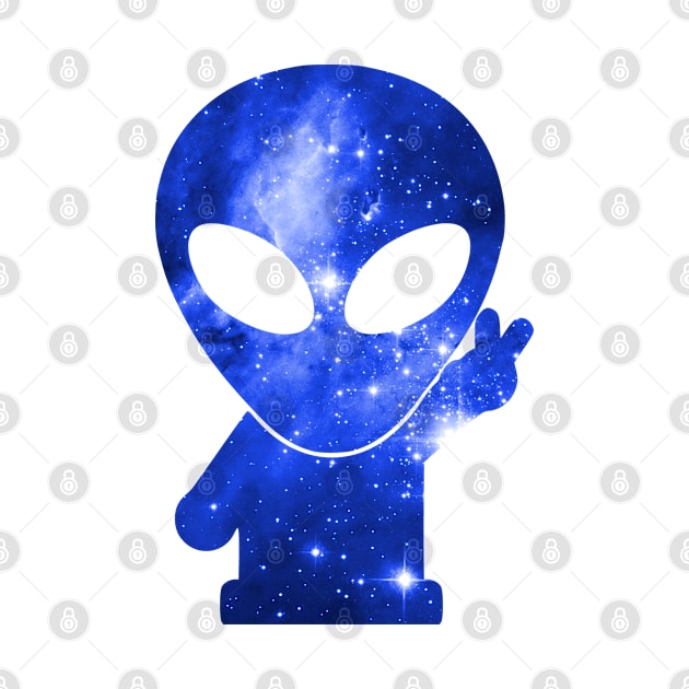 Cosmic Alien Blue by SpaceAlienTees