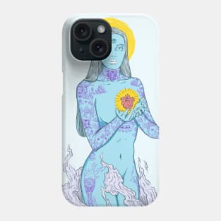 Inked Girl (blue) Phone Case