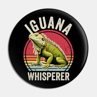 Funny Iguana Whisperer Retro Vintage Pin