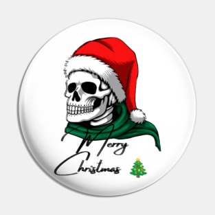 Merry Christmas skeleton Santa Pin