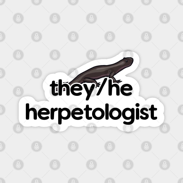 They/He Herpetologist - Salamander Design Magnet by Nellephant Designs