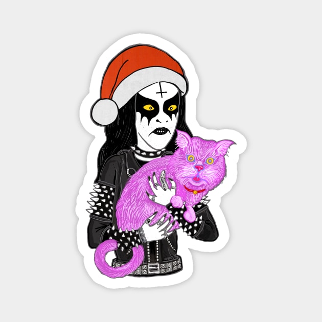 Christmas Metal Head Magnet by miskel