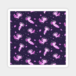 Kawaii Axolotl Space Astronaut Pattern Magnet