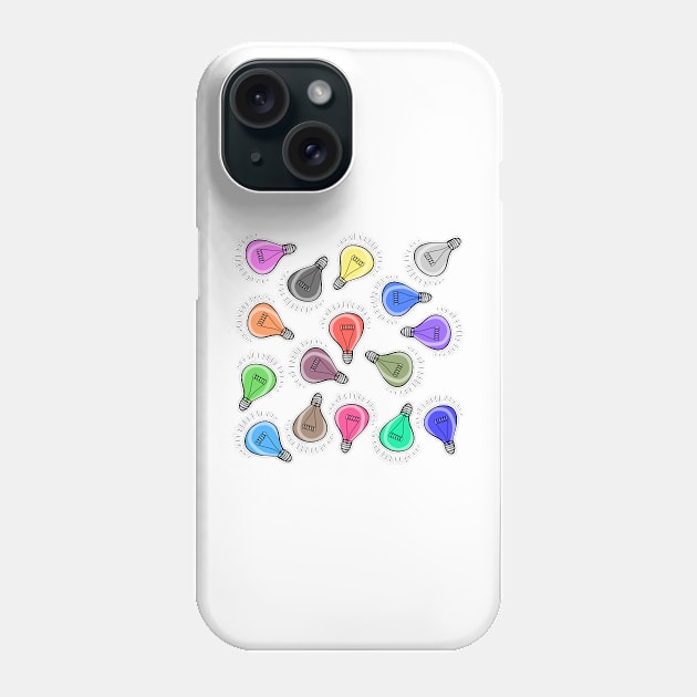 Lightbulb multicolor light pattern background Phone Case by DangDumrong