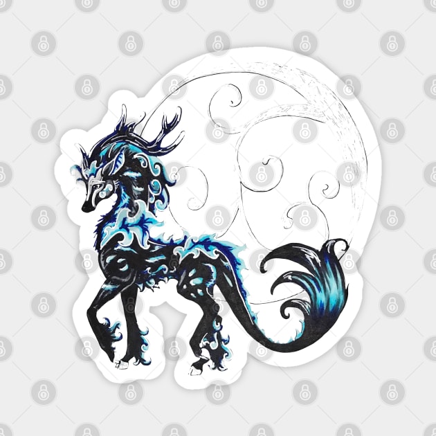 Black and Blue Kirin Magnet by Lady Lilac