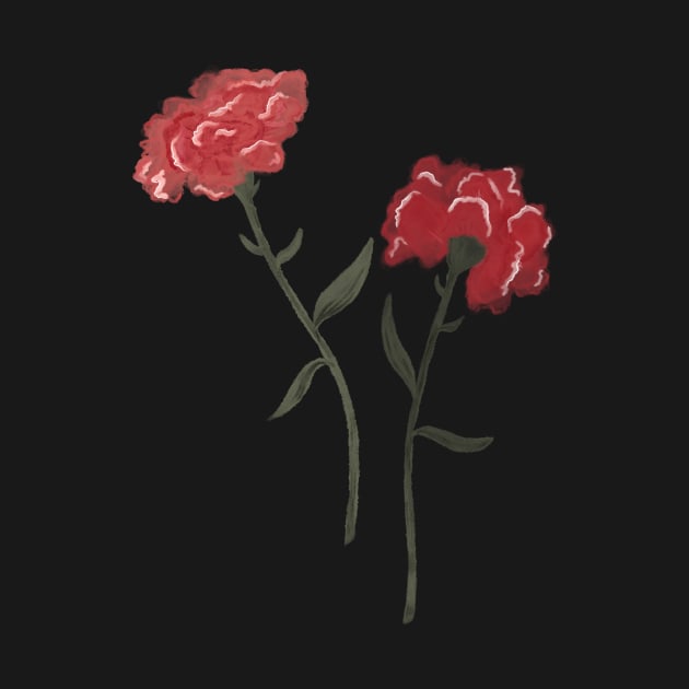 January Birth Flower - Red Carnation by mckhowdesign