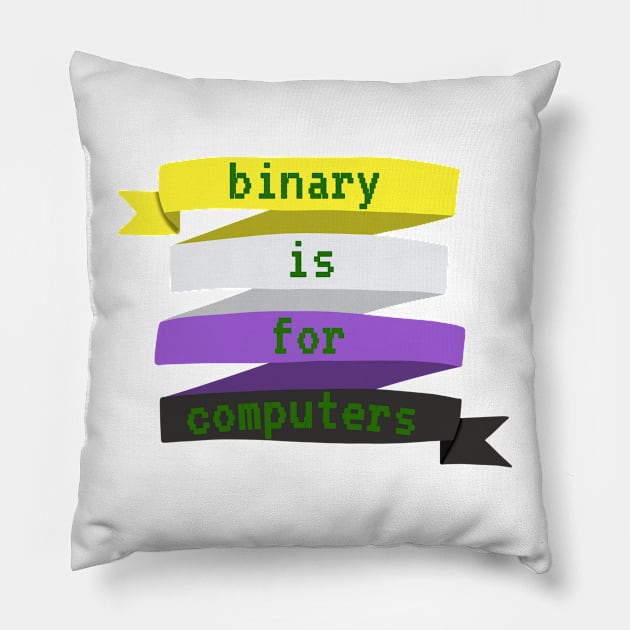 Binary is for computers Pillow by Becky-Marie