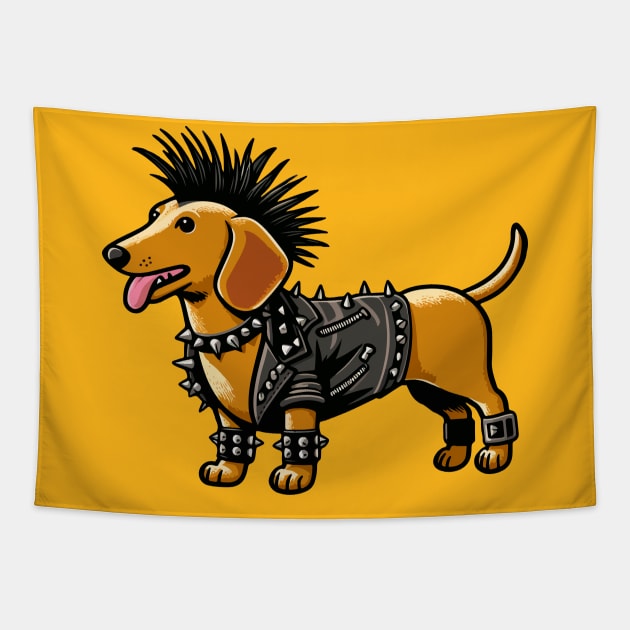 Punk Dog, get a job! Tapestry by BarkandStick