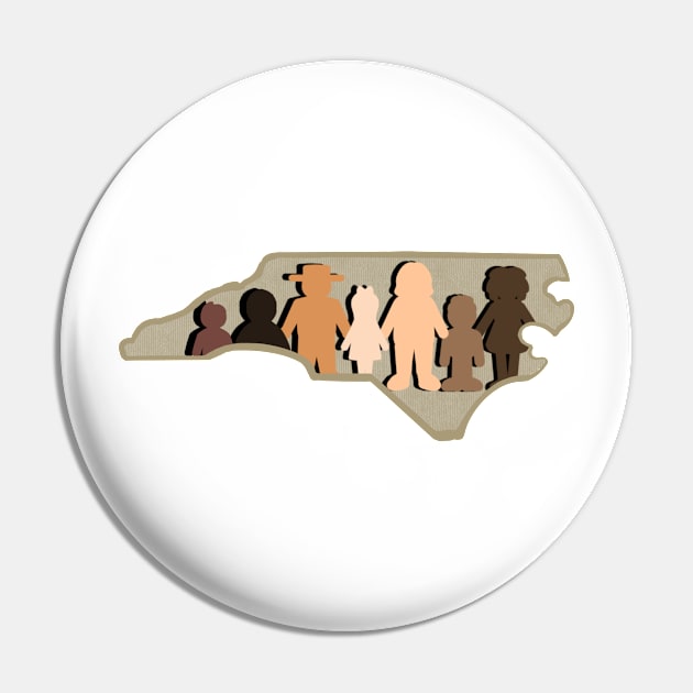 Racial Unity - NC Outline Pin by BuckNerdImages