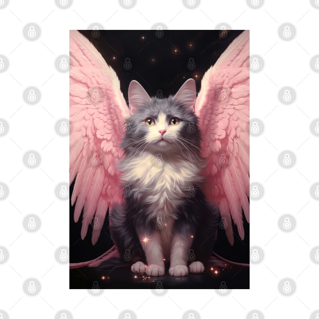 Guardian Cat Angel Poster by Juka