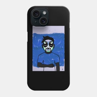 Mysterious NFT with a Chinese-themed MaleMask, Dark Eyes, and Expressive Gray Tones Phone Case