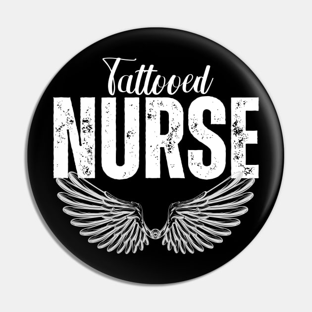 Tattooed Nurse with Angel Wings Pin by jackofdreams22