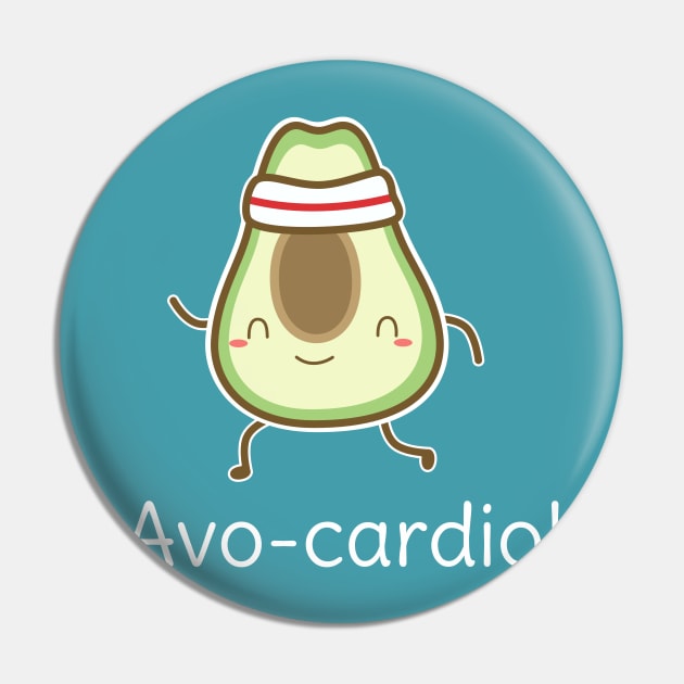 Funny Avocado Cardio Pun T-Shirt Pin by happinessinatee