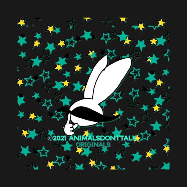 Mr Moustache Rabbit Originals by AnimalsDontTalk