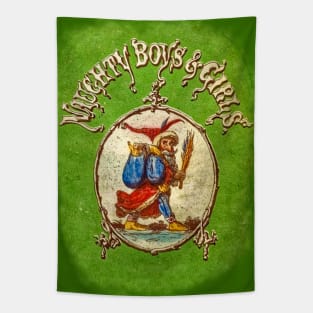 naughty boys and girls - vintage art Tapestry