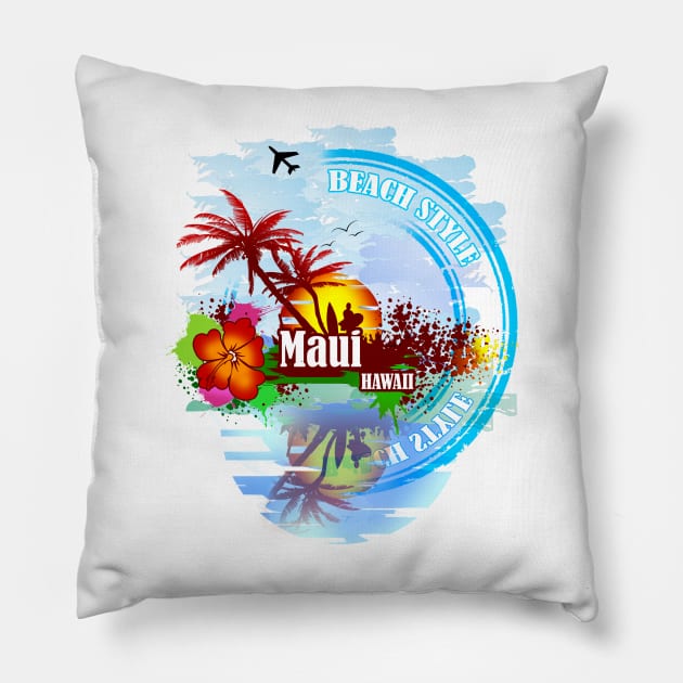 Maui Hawaii Pillow by dejava