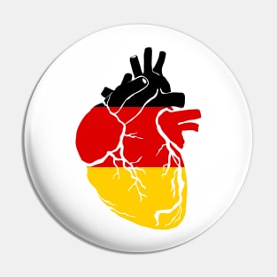 Anatomical heart design, Germany flag Pin